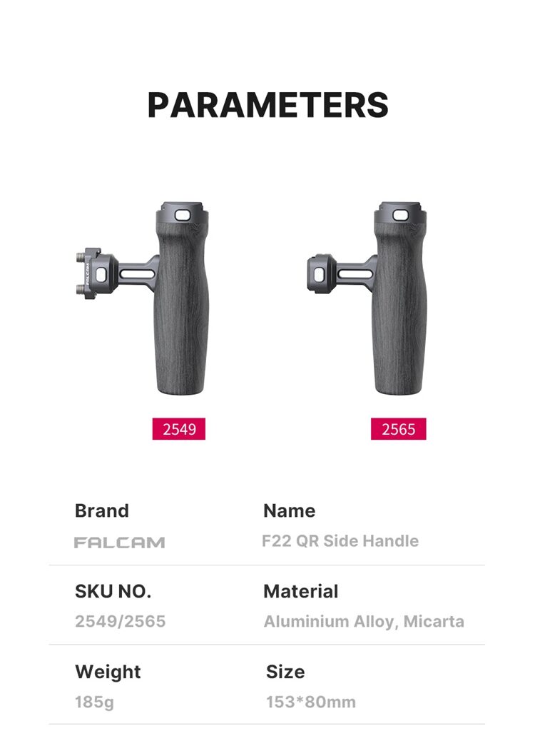 Falcam f22 qr side handle ด้ามจับระบบ quick release วัสดุ micarta (2)