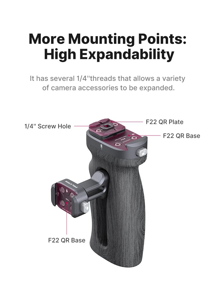Falcam f22 qr side handle ด้ามจับระบบ quick release วัสดุ micarta (8)