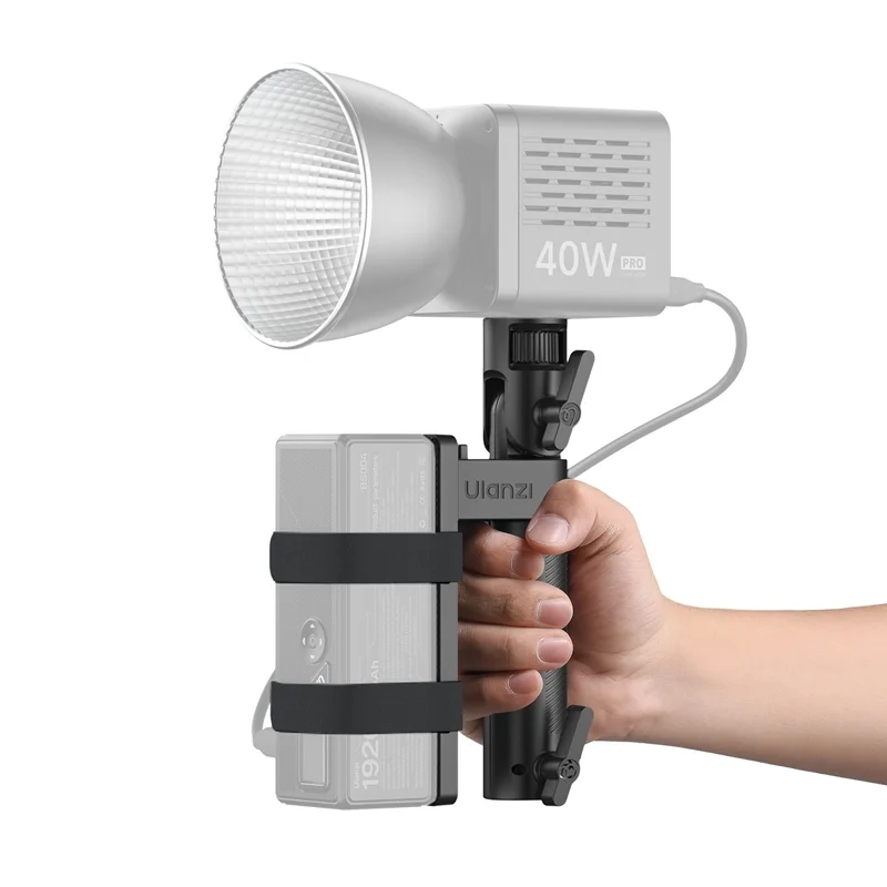 Ulanzi la06 light handle grip with power mount ด้ามจับไฟ led พร้อมฐานใส่พาวเวอร์แบงค์ แบตสำรอง อเนกประสงค์ 1