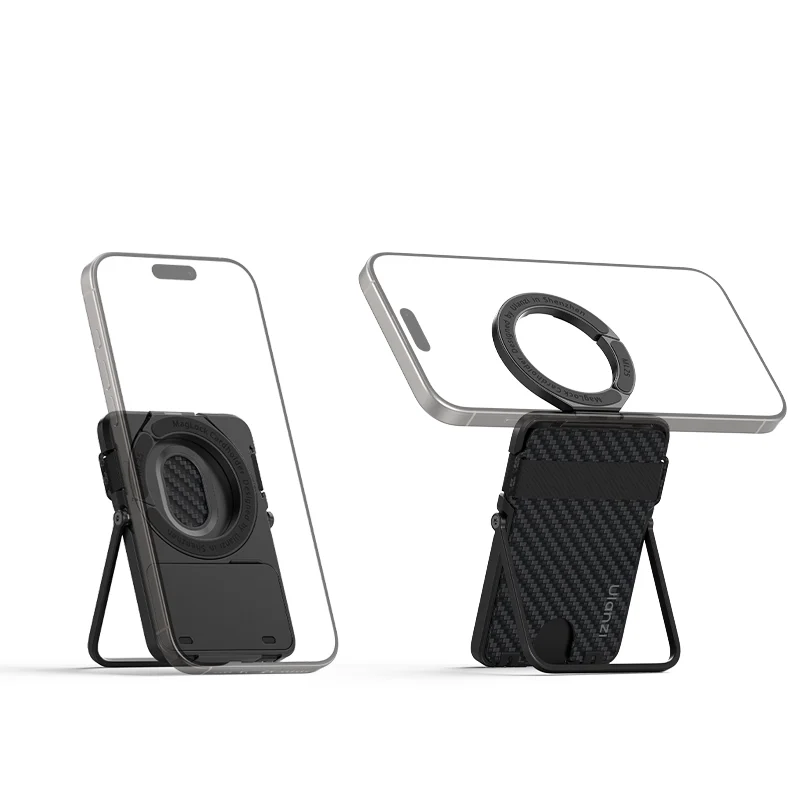 Ulanzi ml25 maglock cardholder กระเป๋าบัตรแม่เหล็ก คาร์บอนไฟเบอร์ บาง 0.8cm พร้อมขาตั้ง กระเป๋าบัตร magsafe 9