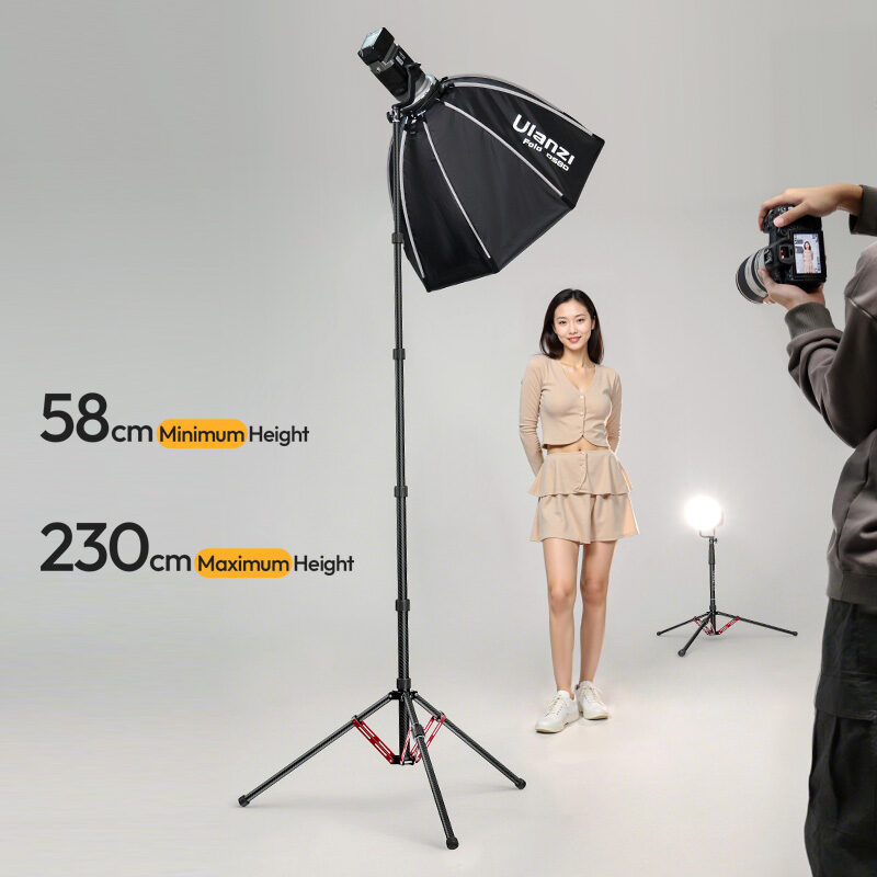 Ulanzi t230 reversible leg light stand ขาตั้งไฟ คาร์บอนไฟเบอร์ น้ำหนักเบา สูง 2.3 เมตร ขาตั้งกล้อง ไม้เซลฟี่ แขนบูม 4