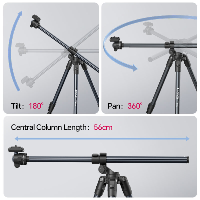 Ulanzi tt59 horizontal center column tripod ขาตั้งกล้อง ขาตั้งมุมท็อป14