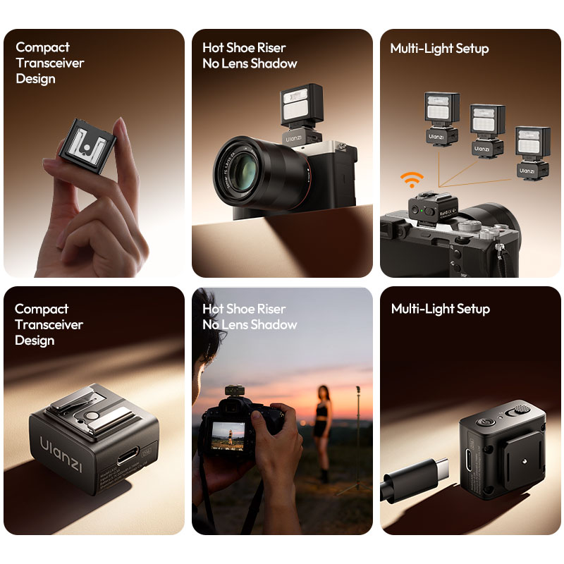 Ulanzi la10 mini flash trigger ทริกเกอร์แฟลชไร้สายขนาดจิ๋ว ควบคุม multi light 2 (4)